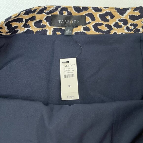 *NWT* Talbots Canvas Animal Print Leopard Mini Skirt Tan Black Women's Sz 18 - Picture 3 of 8